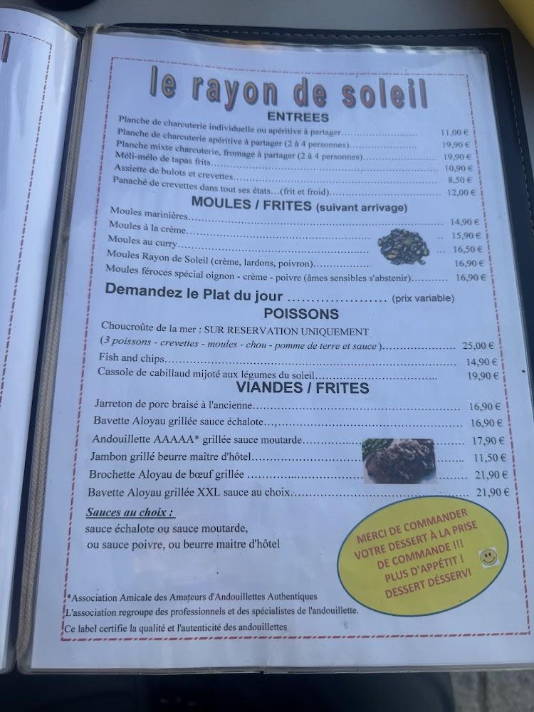 le rayon de soleil - Menu Image 1
